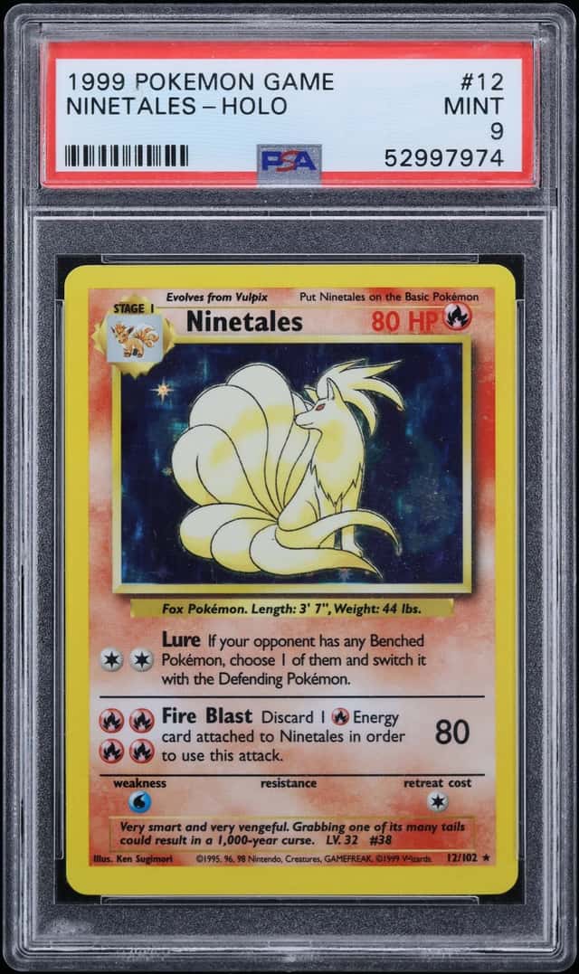 1999 Pokemon Base Set Holo Ninetales #12 PSA 9 MINT