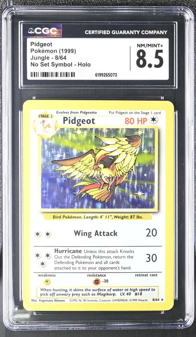 1999 Pokemon Jungle No Set Symbol Holo Pidgeot #8 CGC 8.5 NM-MT+