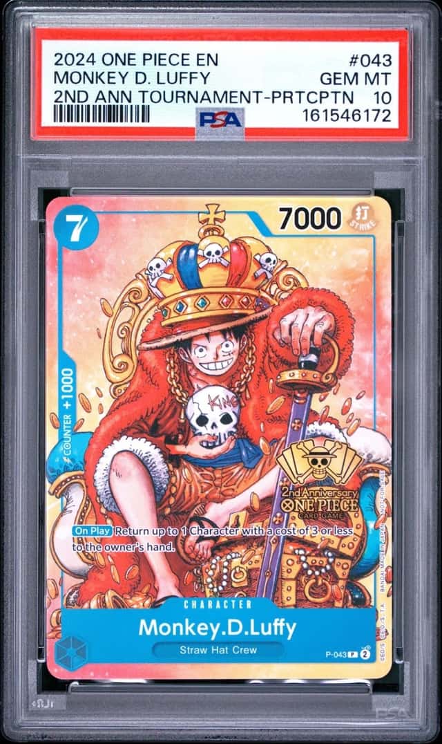 2024 ONE PIECE PROMOS TOURNAMENT-PARTICIPATION #043 MONKEY D. LUFFY PSA 10