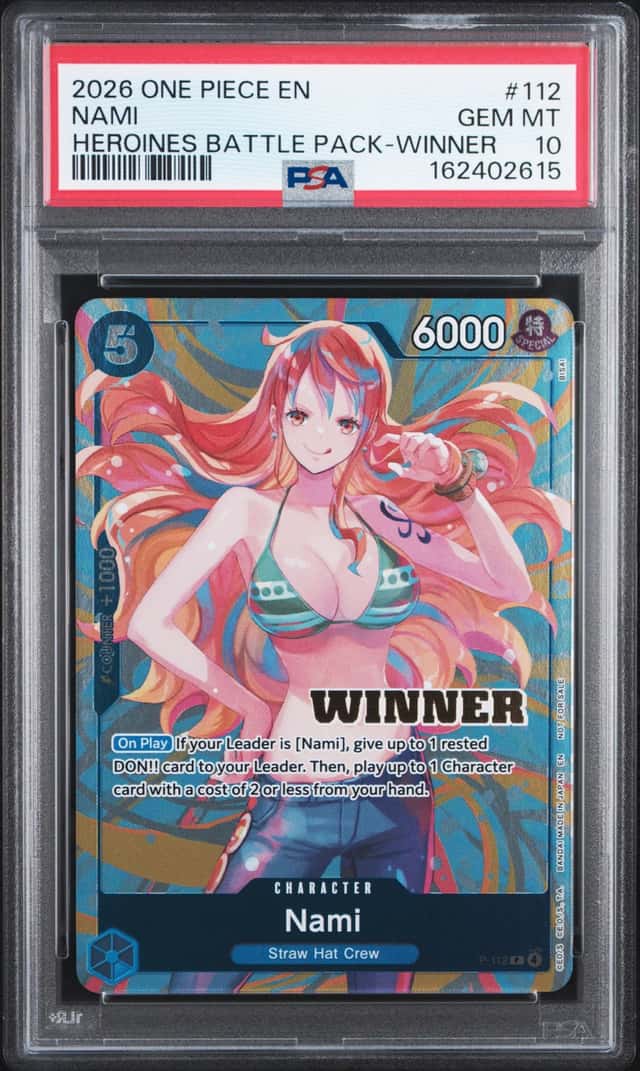 2026 One Piece Heroines Battle Pack Nami Winner #P-112 PSA 10 GEM MINT GEM MINT