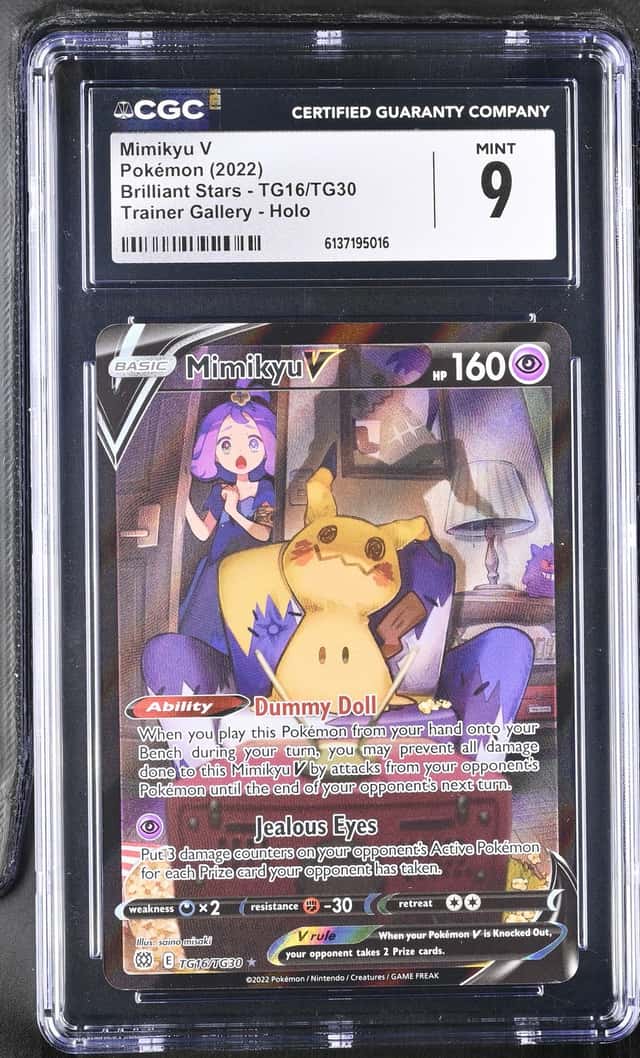 Mimikyu V- TG16/TG30- Brilliant Stars Sword & Shield Pokémon TCG CGC Mint 9