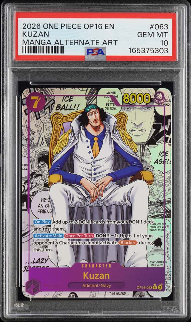 2026 ONE PIECE KUZAN MANGA ALTERNATE ART OP16-THE TIME OF BATTLE #063 PSA 10