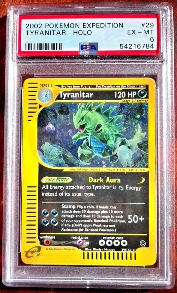 2002 Pokemon Expedition #29 Tyranitar - Holo PSA 6