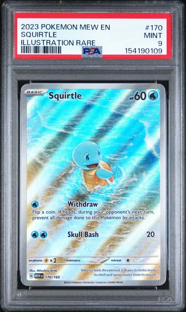 2023 POKEMON MEW EN-151 170 SQUIRTLE ILLUSTRATION RARE PSA 9