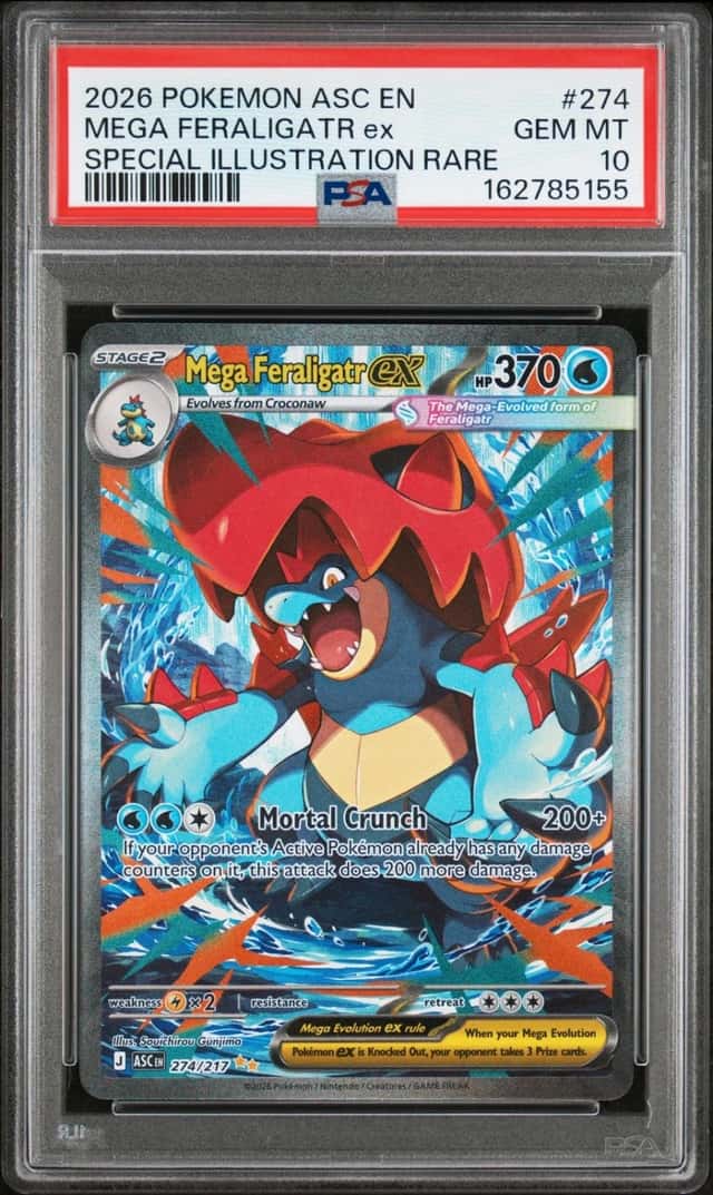 2026 POKEMON ASCENDED HEROES SPECIAL ILLUSTRATION RARE MEGA FERALIGATR EX PSA 10