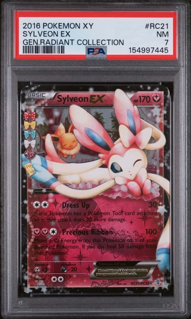 2016 POKEMON XY GENERATIONS RADIANT COLLECTION RC21 SYLVEON EX PSA 7 NM