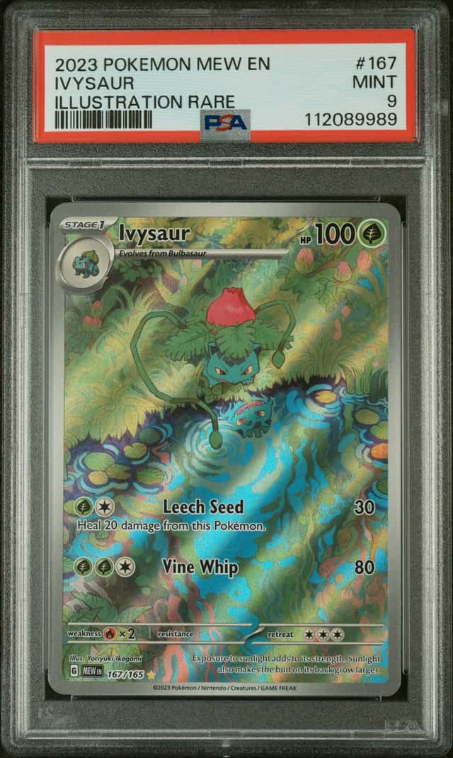 Pokemon TCG Ivysaur 167/165 SV 151 English Holo Illustration Rare PSA 9
