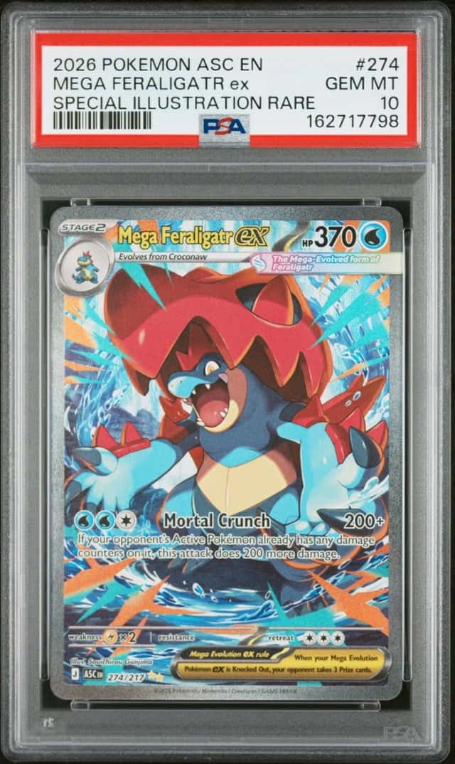 2026 POKEMON ASCENDED HEROES SPECIAL ILLUSTRATION RARE MEGA FERALIGATR EX PSA 10