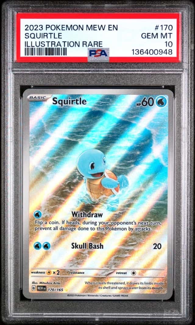 2023 POKEMON SQUIRTLE ILLUSTRATION RARE MEW EN-151 #170 PSA 10