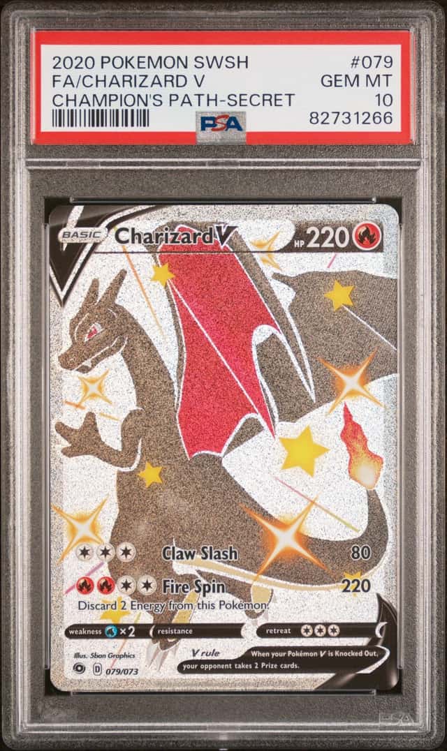 2020 Pokemon SWSH Champion's Patch Secret #079 FA Charizard V PSA 10