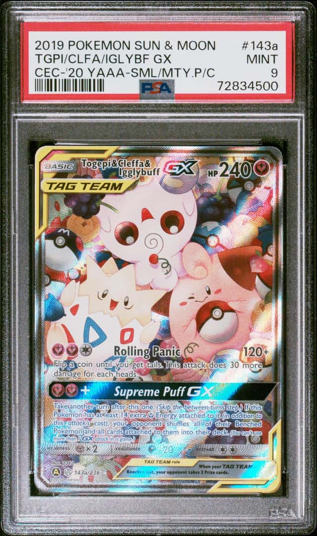 Togepi & Cleffa Igglybuff PSA 9 2019 Pokemon Sun Moon Promos #143a/236 4500