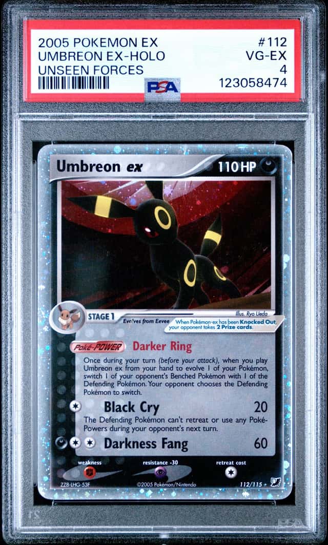 UMBREON EX 2005 POKEMON EX UNSEEN FORCES RARE HOLO #112 PSA 4 Q0768