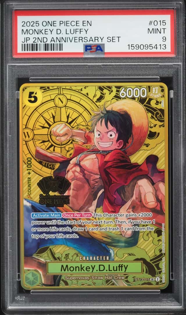 2025 One Piece 2nd Anniversary Set SR Monkey D. Luffy #ST03-015 PSA 9 MINT