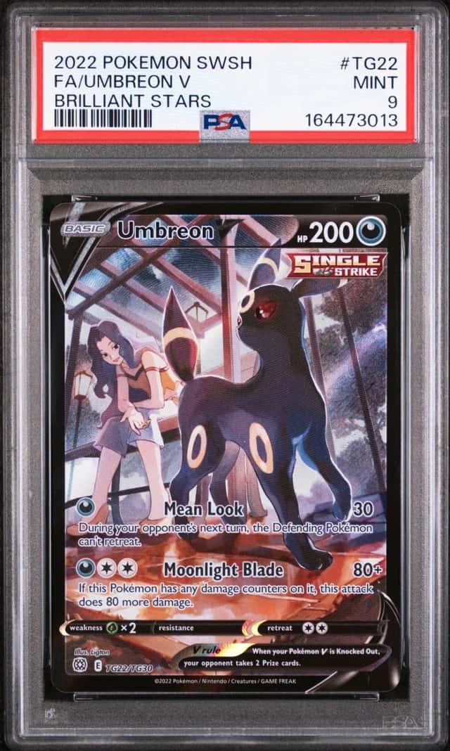 2022 POKEMON SWORD & SHIELD BRILLIANT STARS #TG22 FULL ART/UMBREON V PSA 9