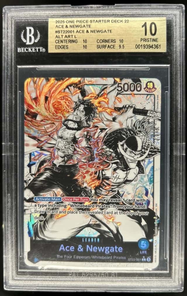 2025 One Piece Starter Deck Ace & Newgate Alt Art #ST22-001 BGS 10 PRISTINE