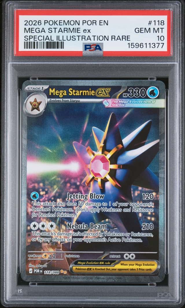 2026 Pokemon Mega Starmie ex Special Illustration Rare FA #118/088 PSA 10