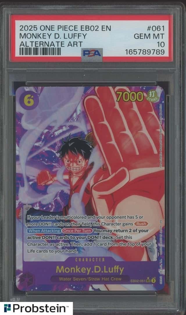 2025 One Piece EB02 EN Alternate Art #061 Monkey D Luffy PSA 10 GEM MINT