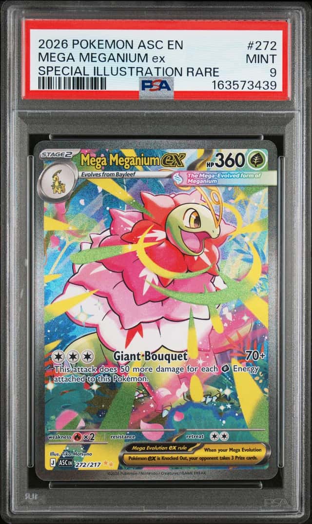2026 Pokemon Mega Meganium ex Special Illustration Rare #272/217 PSA 9