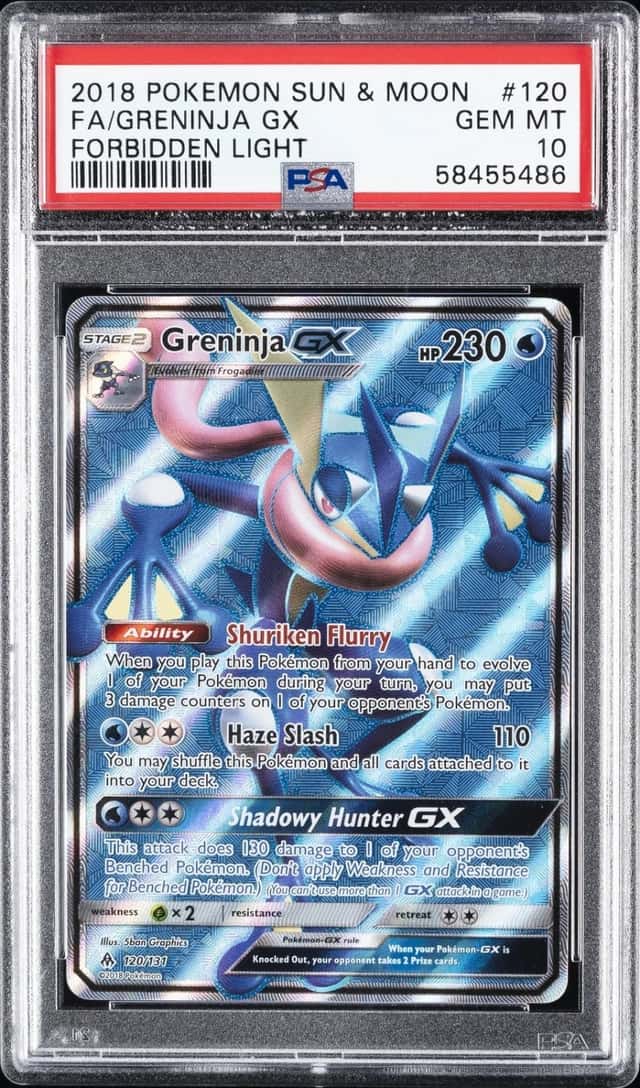 Pokemon Greninja Gx Forbidden Light Full Art 120/131 PSA 10 Gem Mint