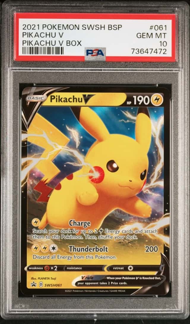 2021 POKEMON SWSH BLACK STAR PROMO PIKACHU V BOX #061 PIKACHU V PSA 10