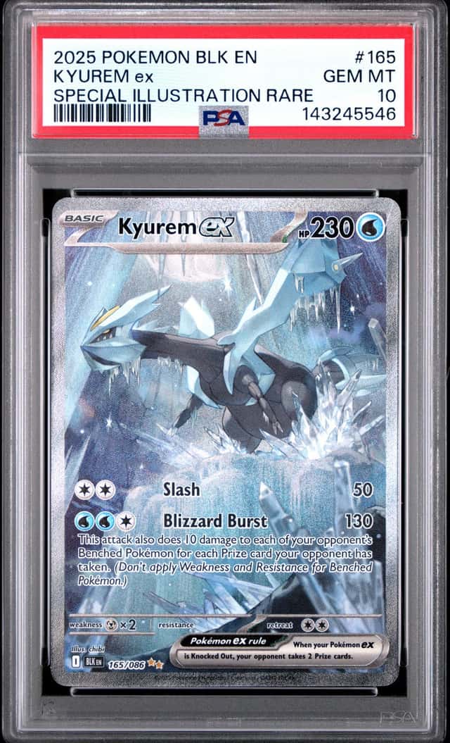 Pokemon TCG PSA 10 Kyurem ex 165/086 Sv: Black Bolt SIR Holo English 2025