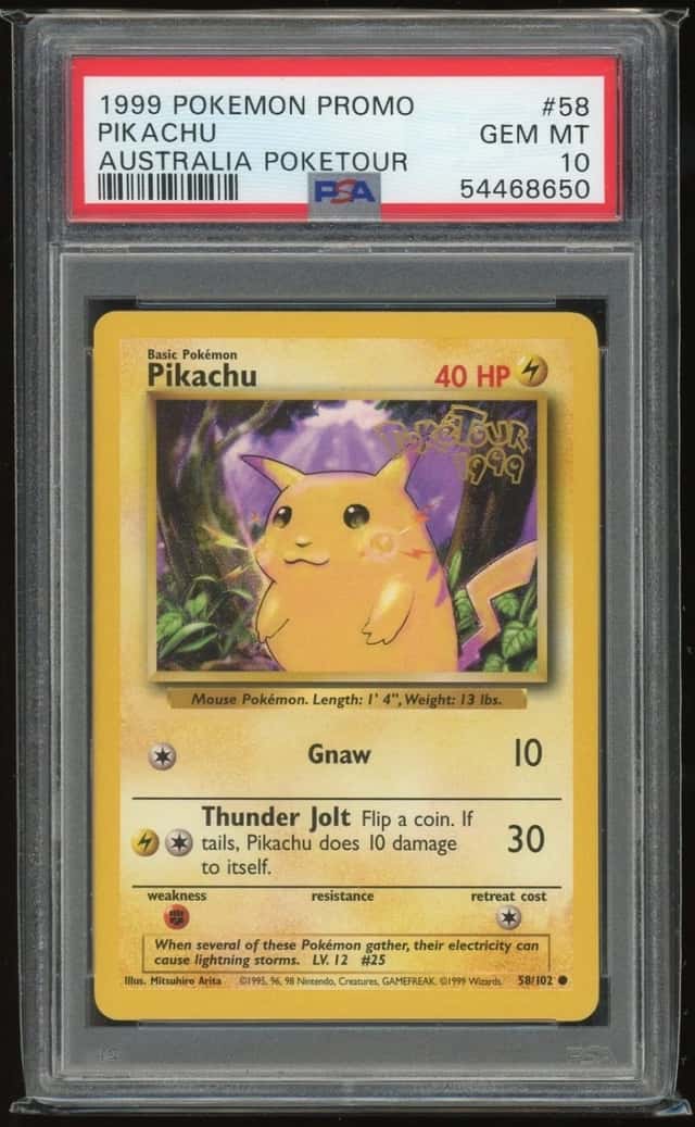 1999 Pokémon Australian Poketour Pikachu Promo #58 PSA 10 Pop 32