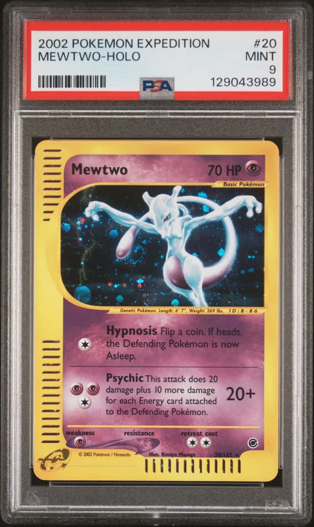 Pokemon TCG Expedition Base Set Mewtwo 020/165 Holo Rare English PSA 9