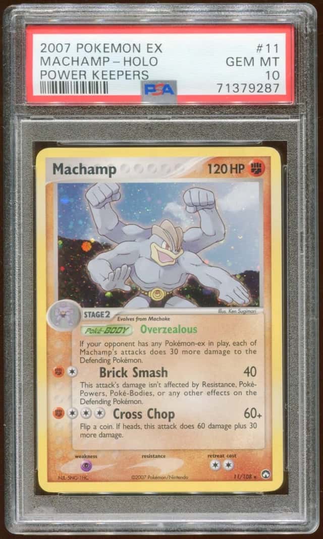 2007 POKEMON POWER KEEPERS EX MACHAMP #11/108 RARE HOLO FOIL PSA 10 E8