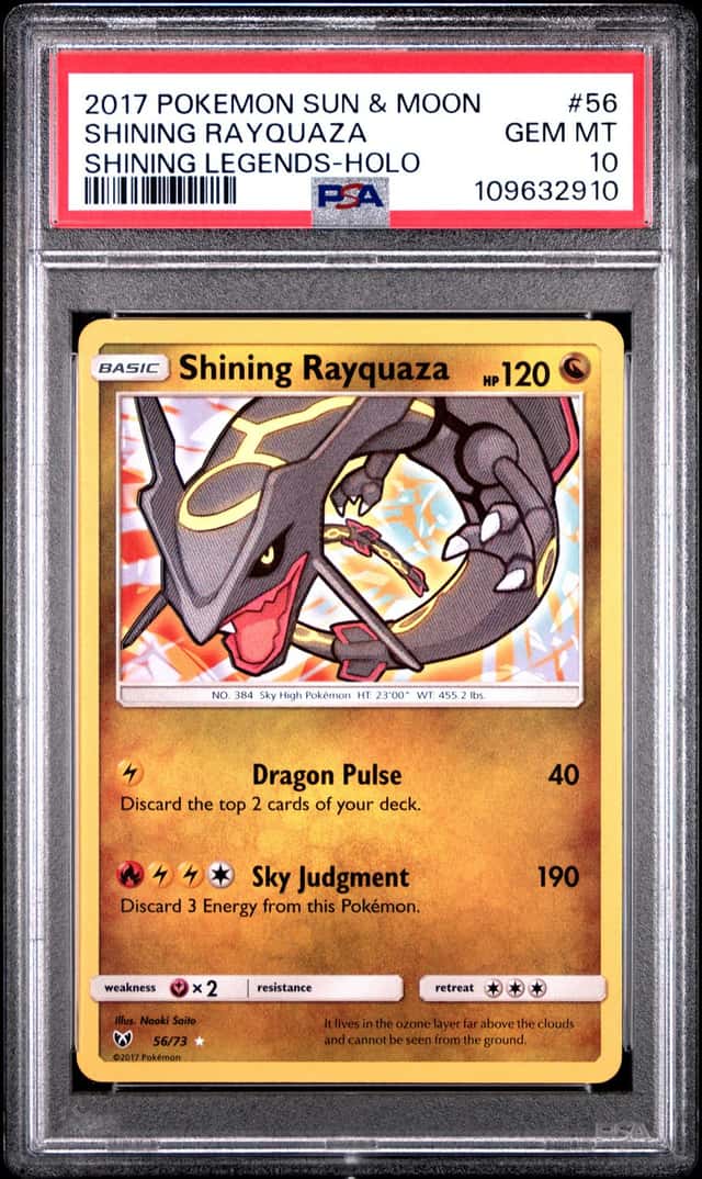 2017 Pokemon Sun & Moon Shining Legends #56 Shining Rayquaza Holo PSA 10