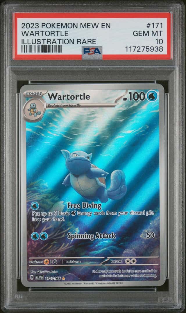 2023 Pokemon 151 Mew Illustration Rare Holo Wartortle PSA 10 #171/165