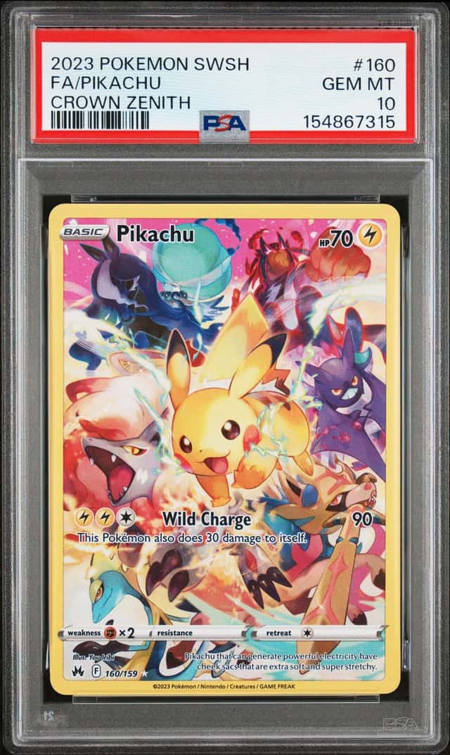 Pokemon 2023 Pikachu 160/159 Full Art Crown Zenith GEM MINT PSA 10