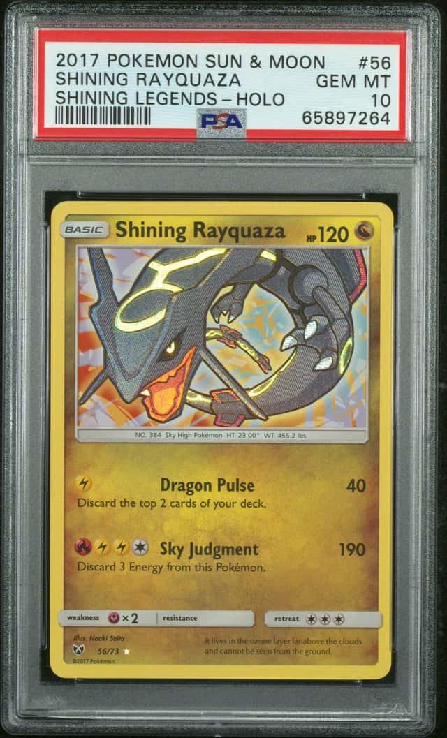 2017 Pokemon Sun & Moon Shining Legends #56 Shining Rayquaza Holo PSA 10