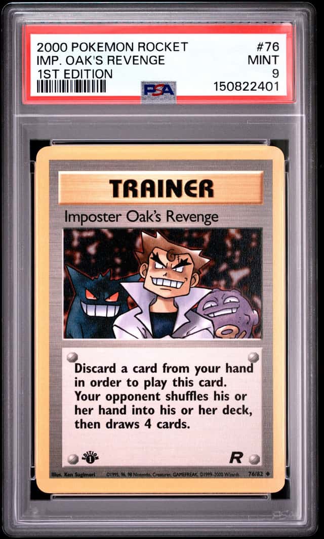 2000 Pokemon Team Rocket 1st Edition #76/82 Imposter Oak's Revenge PSA 9 MINT