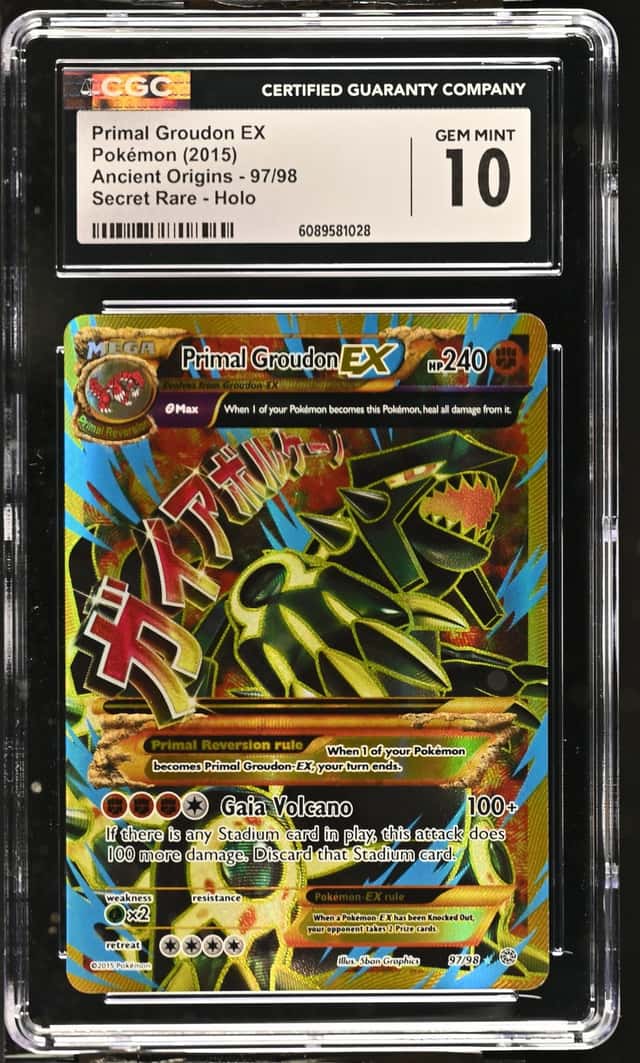 PRIMAL GROUDON EX 2015 POKEMON ANCIENT ORIGINS SECRET RARE 97/98 CGC 10 Q7285