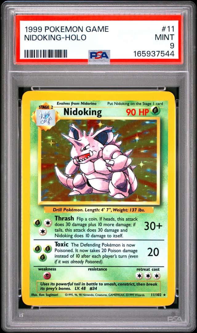 POKEMON BASE SET NIDOKING 1999 GAME #11 HOLO PSA 9