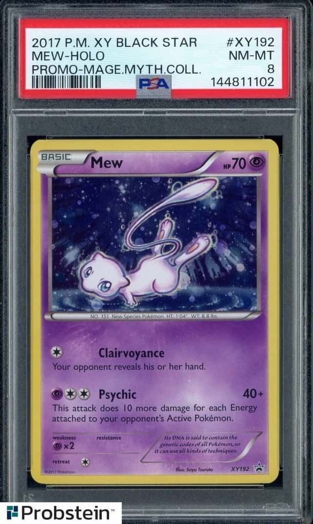 2017 Pokemon XY Black Star Promo #XY192 Mew Holo PSA 8 NM-MT