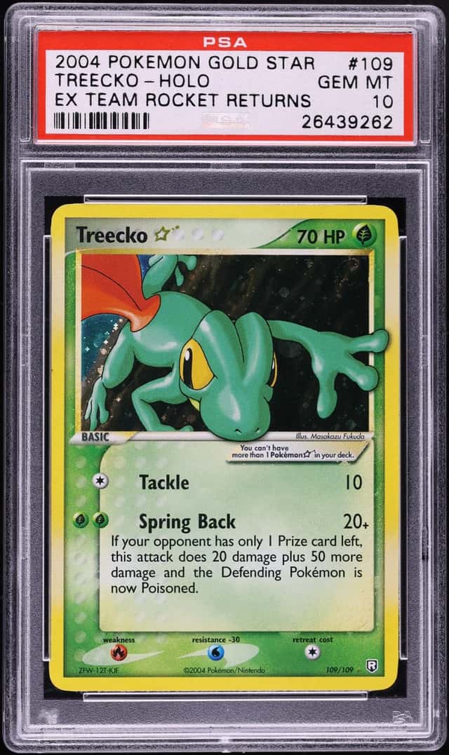 2004 Pokemon EX Team Rocket Returns Holo Treecko Gold Star #109 PSA 10 GEM MINT