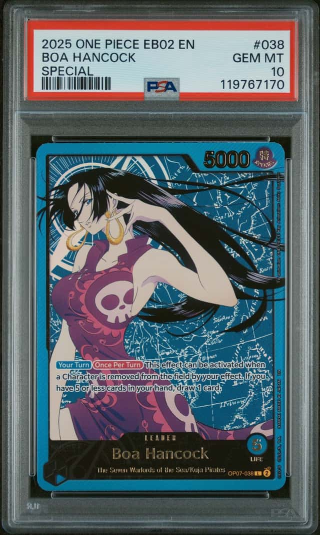 2025 One Piece EB02 En Special Gold Leader #038 Boa Hancock PSA 10 GEM MINT