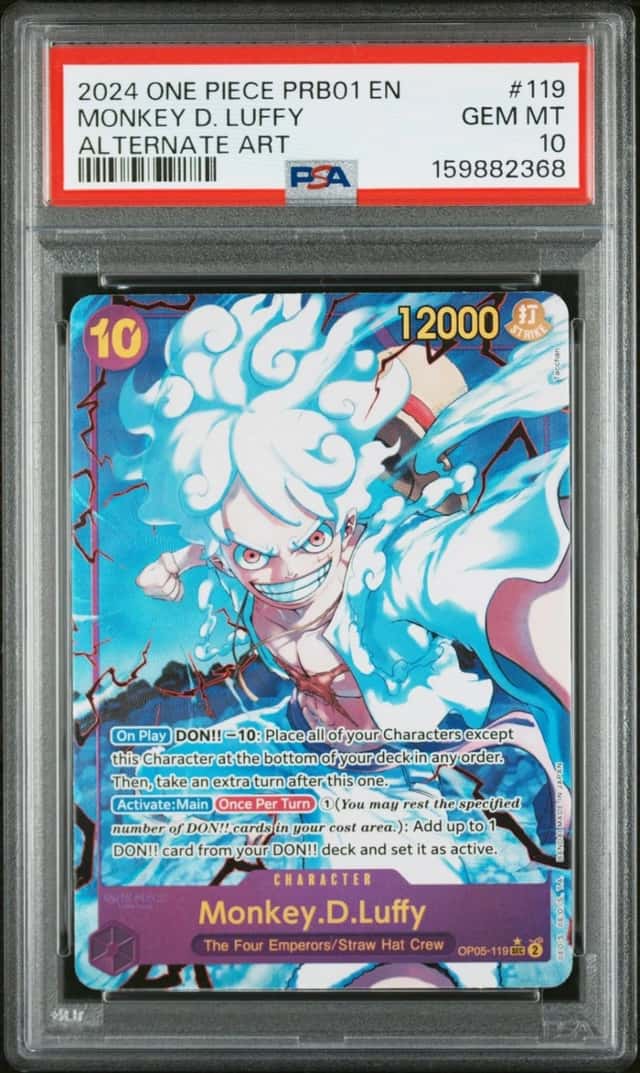 2024 ONE PIECE PRB01-PREMIUM BOOSTER THE BEST ALT ART MONKEY D. LUFFY PSA 10