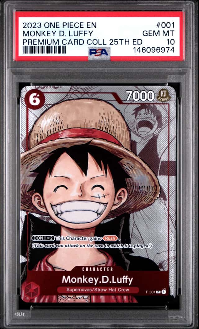2023 One Piece EN Premium Collection 25th Edition #001 Monkey D Luffy PSA 10