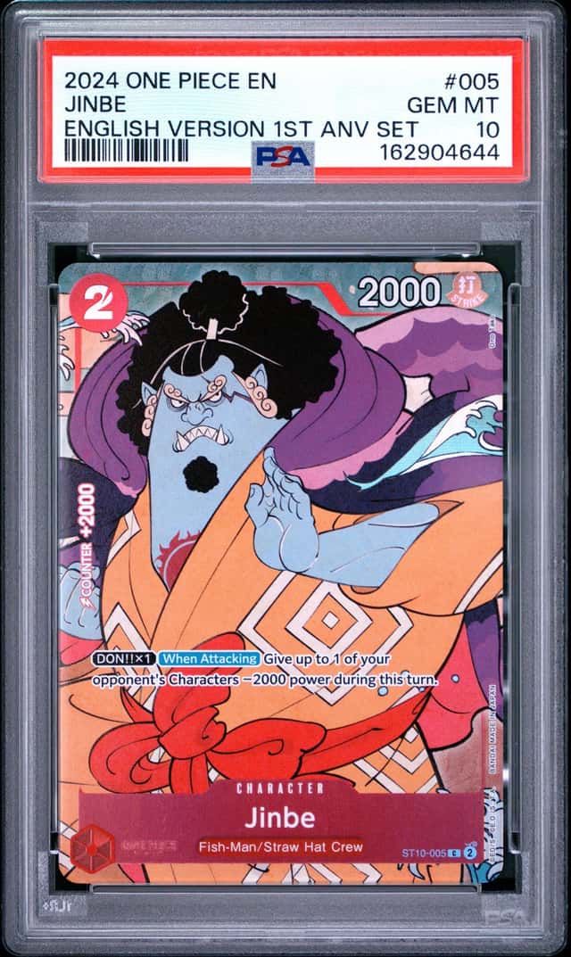 2024 ONE PIECE ENGLISH VERSION 1ST ANNIVERSARY SET #005 JINBE PSA 10