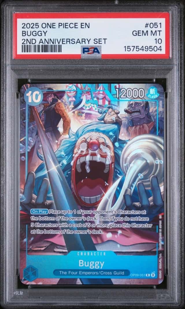 2025 ONE PIECE ENGLISH VERSION 2ND ANNIVERSARY SET #051 BUGGY PSA 10