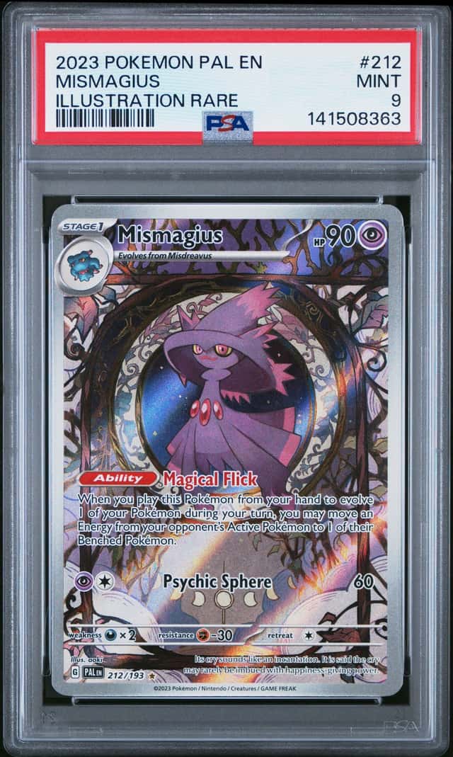 Pokemon PSA 9 Mismagius 212/193 Paldea Evolved Illustration Rare Holo EN 2023