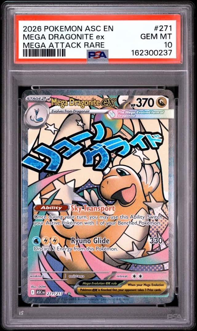2026 POKEMON ASC EN-ASCENDED HEROES MEGA ATTACK RARE MEGA DRAGONITE EX PSA 10