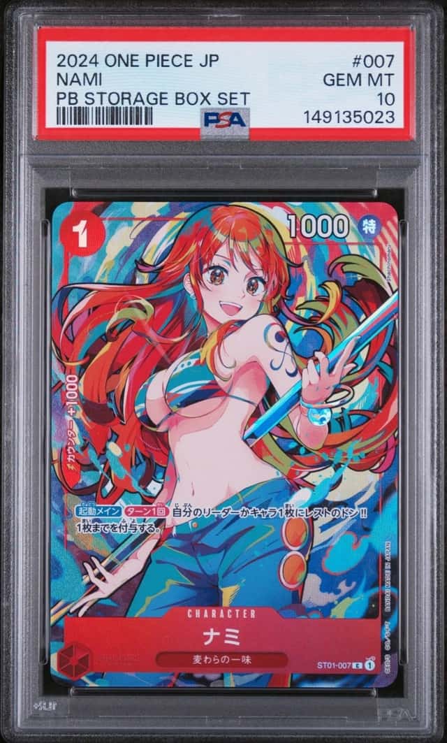 One Piece Nami Premium Booster Storage Bx. Set ST01-007 Japanese PSA 10 Gem Mint