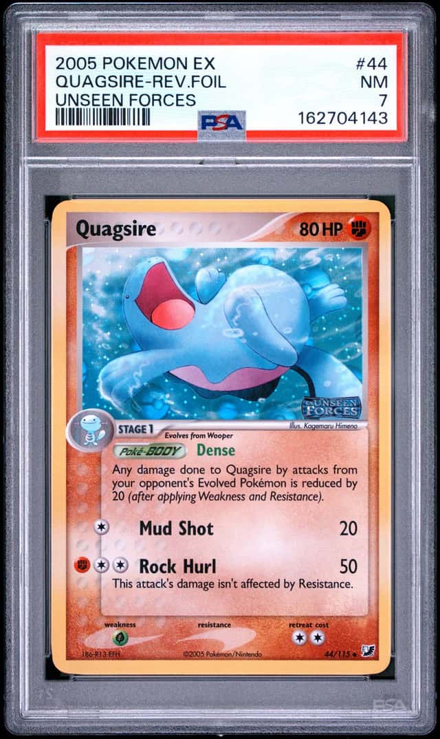 12005 Pokemon Ex Unseen Forces #44 Quagsire Reverse Foil PSA 7 NM