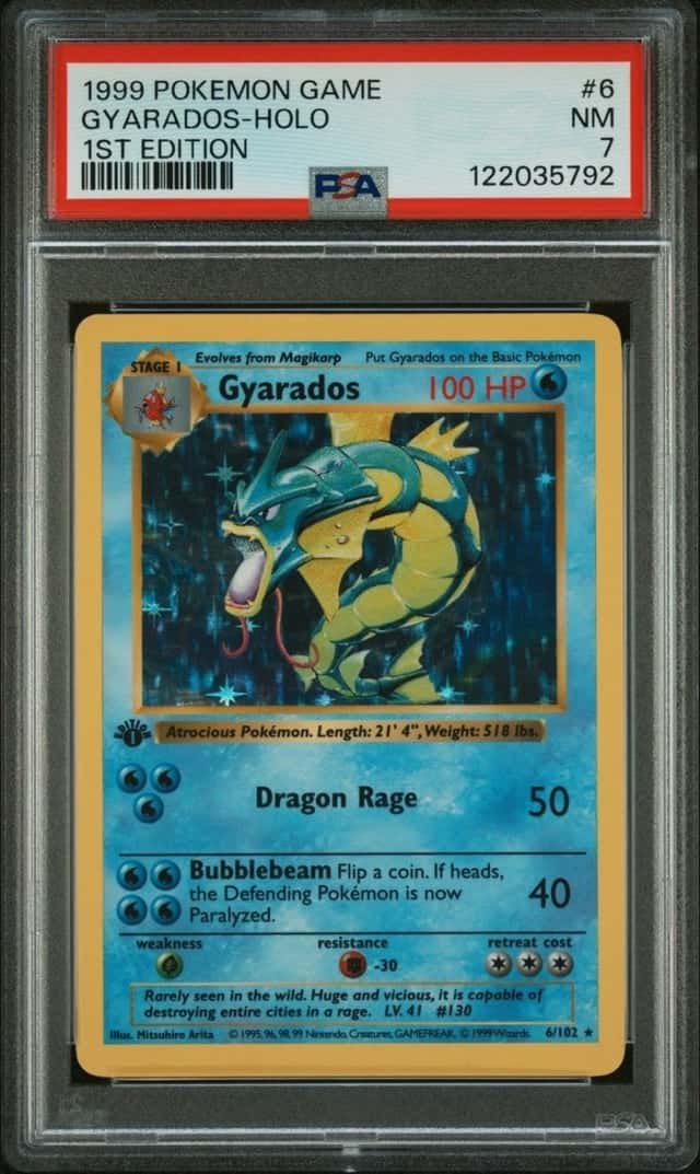 1999 Pokemon Game 1st Edition #6 Gyarados Holo PSA 7 NM