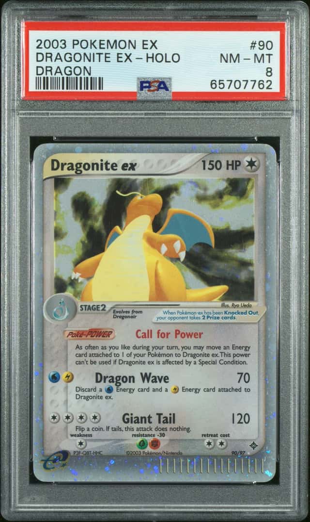 Pokemon Dragonite EX 90/97 EX DRAGON Holo Rare PSA 8