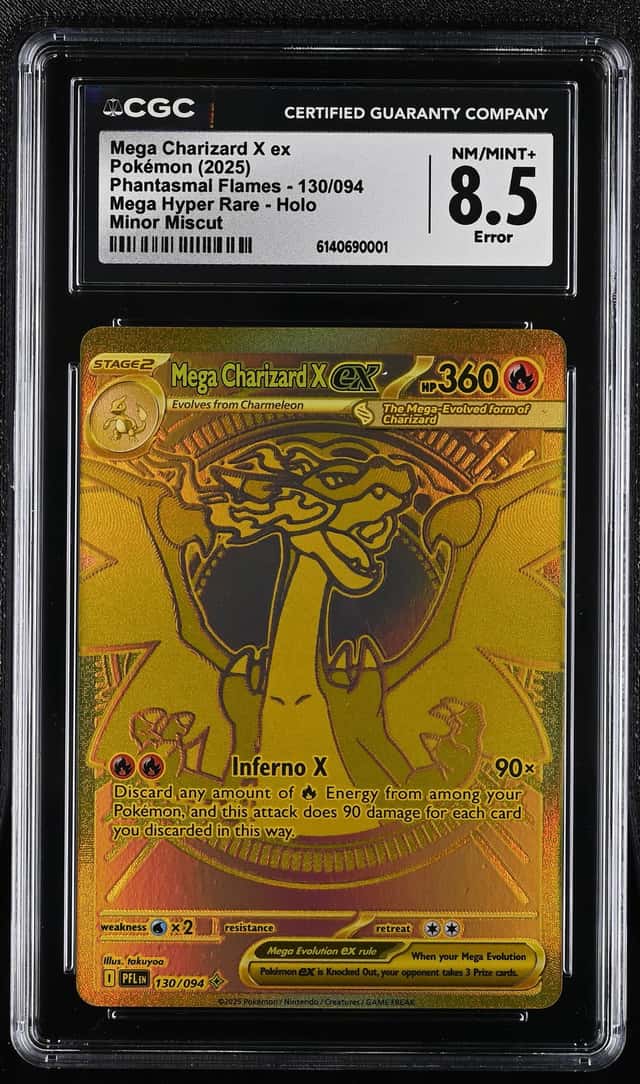 Pokemon Mega Charizard X EX Mega Hyper Rare CGC 8.5 Phantasmal Flames error  