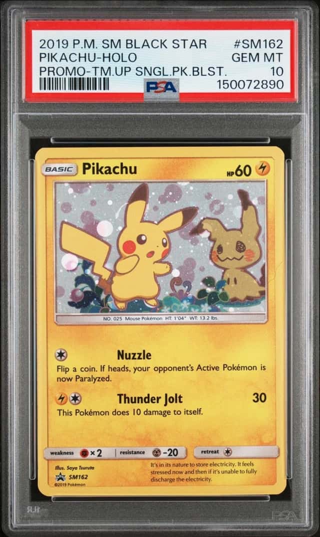 2019 POKEMON SM BLACK STAR PROMO #SM162 PIKACHU-HOLO PSA 10